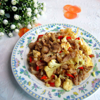 花菜炒肉的做法步骤：9