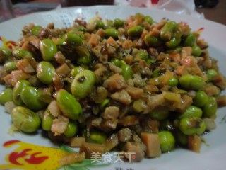 雪菜毛豆的做法步骤：6