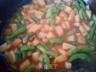 经典菜——土豆炖芸豆的做法步骤：4