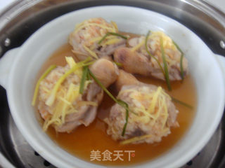 虾仁瓤鸡腿的做法步骤：7