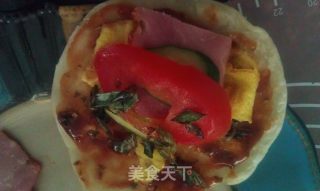 蕃茄黄瓜火腿面饼卷的做法步骤：9