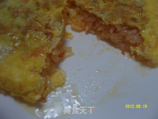 石锅拌饭+蛋包饭~霸气名字：真金不怕火炼~的做法步骤：8