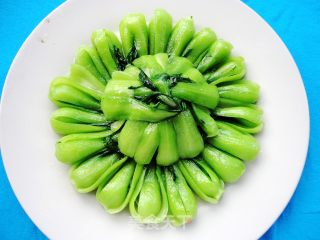 青菜也可以很漂亮之------油爆青菜的做法步骤：8