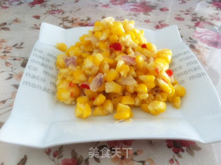 葱烧玉米粒(自制减肥餐)的做法步骤：6