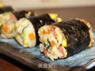 培根菠菜肉松卷的做法步骤：9