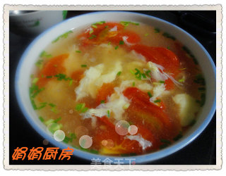 大喜大牛肉粉版番茄蛋花汤的做法步骤：6