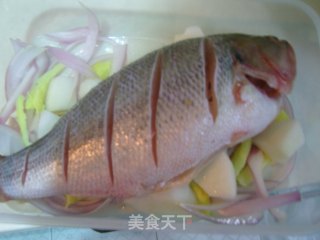 微波版泰式酱蒸鲈鱼的做法步骤：4