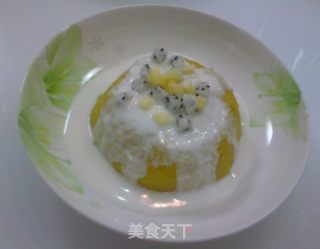 鲜果奶香红薯泥的做法步骤：4