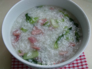 夏天的一道清淡粥——自制 青菜肉粥的做法步骤：3