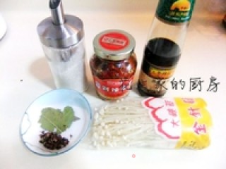 剁椒白灼金针菇的做法步骤：1
