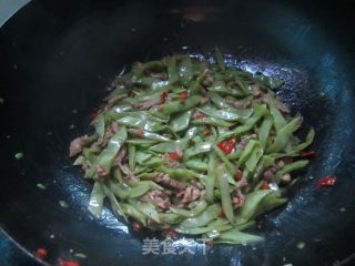 峨眉豆丝炒瘦肉----农家菜的做法步骤：5