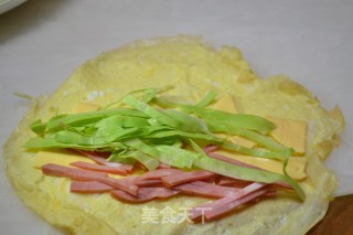 快手早餐-【芝士鸡蛋卷】的做法步骤：7
