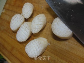 素鲍鱼——鲍汁杏鲍菇花样做的做法步骤：3