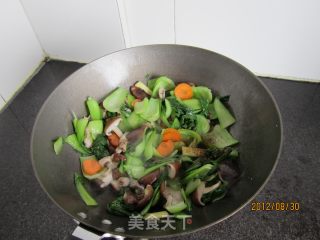 香菇油菜的做法步骤：5