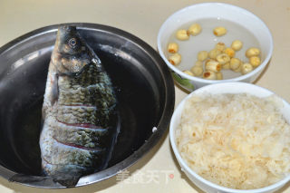 初秋养胃汤——银耳莲子鲫鱼汤的做法步骤：2