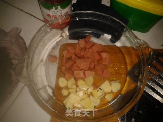 火腿豆腐烩菊花的做法步骤：3