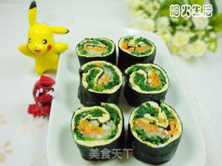 让孩子爱上吃菜——紫菜蔬菜卷的做法步骤：11