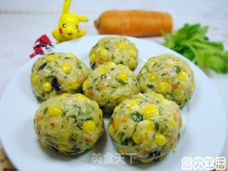 让孩子爱上吃菜——五彩蔬菜丸子的做法步骤：8
