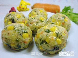 让孩子爱上吃菜——五彩蔬菜丸子的做法步骤：9