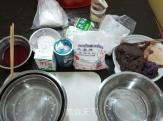 彩色冰皮月饼的做法步骤：1
