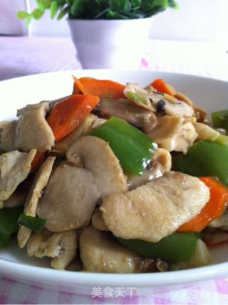 口蘑炒鸡肉的做法步骤：11