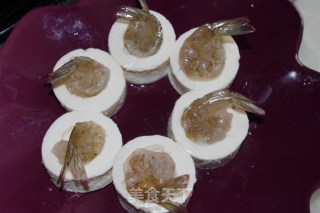 鲜虾蒸豆腐的做法步骤：5