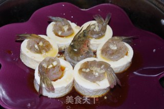 鲜虾蒸豆腐的做法步骤：8