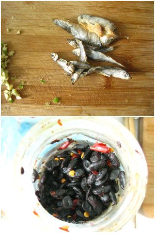 腌鱼干火腿蒸茄子的做法步骤：4