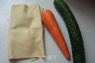 豆皮拌黄瓜的做法步骤：1