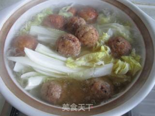 娃娃菜莲藕肉丸汤的做法步骤：7