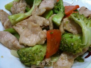 西兰花熘肉片的做法步骤：1