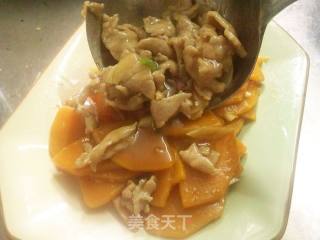 南瓜扒肉片的做法步骤：8
