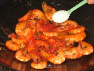 茄汁基围虾的做法步骤：10