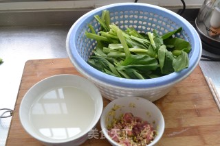 【青菜肉末粥】的做法步骤：1