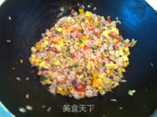 蛋炒紫薯饭----营养快捷早餐（八）的做法步骤：4