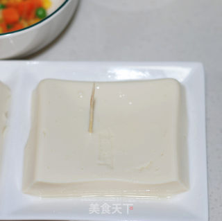 彩色豆腐蒸的做法步骤：2