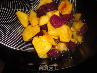 紫薯约会地瓜的做法步骤：3