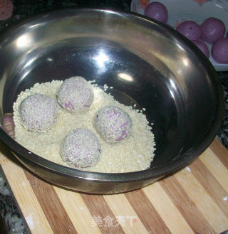 椰香紫薯球的做法步骤：5