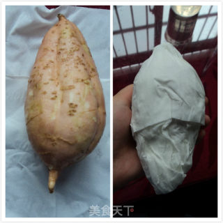 懒人版微波烤红薯的做法步骤：2