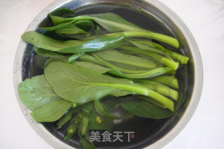 蟹味菇扒菜心的做法步骤：1