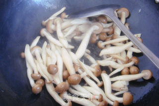 蟹味菇扒菜心的做法步骤：8