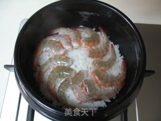 金银蒜鲜虾煲饭的做法步骤：8