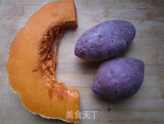 南瓜紫薯吐司的做法步骤：2