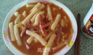 韩式家常版年糕（酸甜辣口味噢）的做法步骤：10