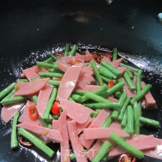 火腿烧豆角的做法步骤：9