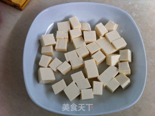 豆瓣酱蒸豆腐五花肉的做法步骤：4