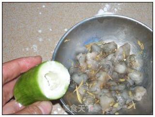 虾仁酿丝瓜的做法步骤：6