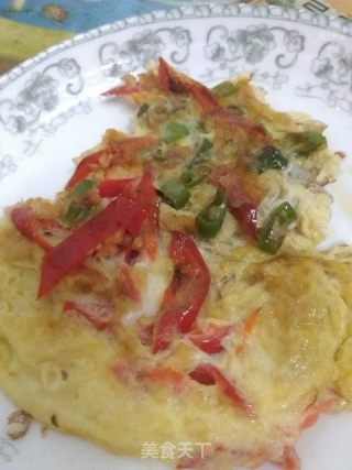 香煎蛋饼（辣椒版）的做法步骤：1