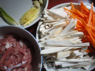 耗油三丝的做法步骤：2
