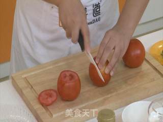 番茄酿肉的做法步骤：1